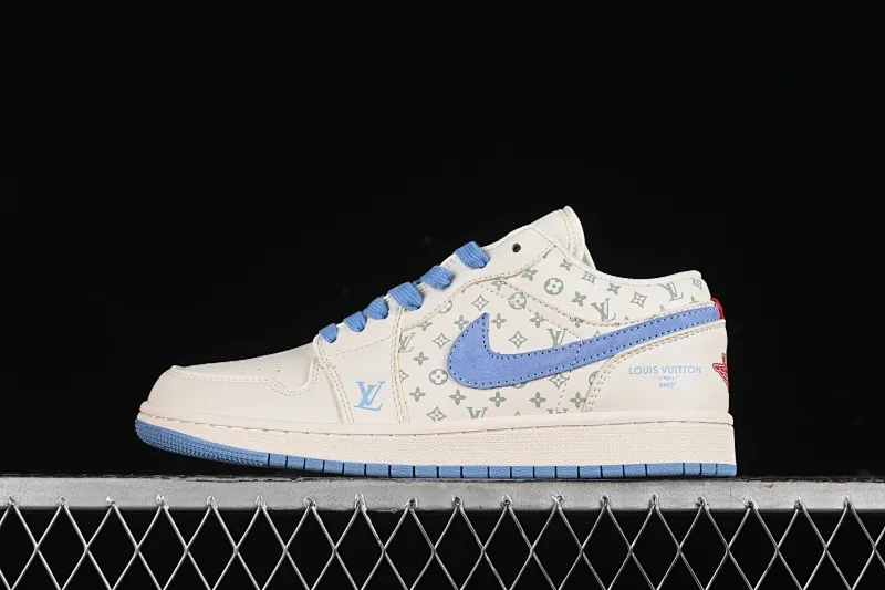 All categories Air Jordan Jordan series basketball shoes Air Jordan 1 Low High-end customized low-top sneakers Air Jordan 1 Low AJ1 Joe 1 LV joint-beige print High-end customized low-top retro basketball shoes WG8850-008